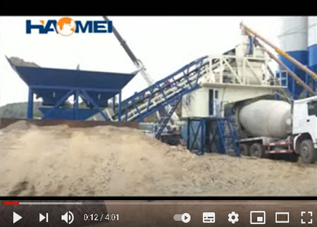 YHZS60 mobile concrete batching plant has been installed