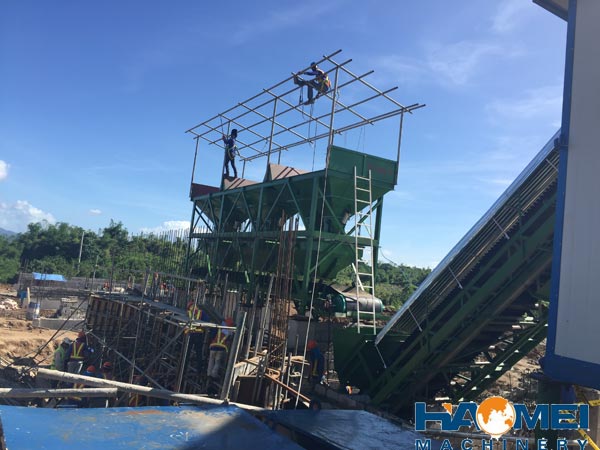 haomei 60m3/h stationary concrete batching plant